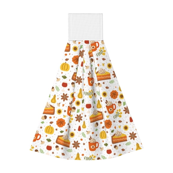 Kdxio Autumn Hand Towel with Loop Hanging Towel Absorbent Tie Towels for Kitchen Tea Bar Bathroom Decor