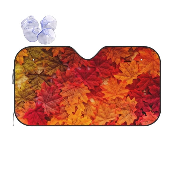Kdxio Autumn Leaf Print Front Windshield Sun Shade,Folding Auto Sunshade for Car Truck SUV-Small