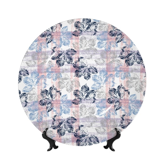 Kdxio Autumn Leaves Bone China Decorative Plate Ceramic Decorative Plate for Home Office Wall Stand Decorative Plates for Home Bedroom-8in