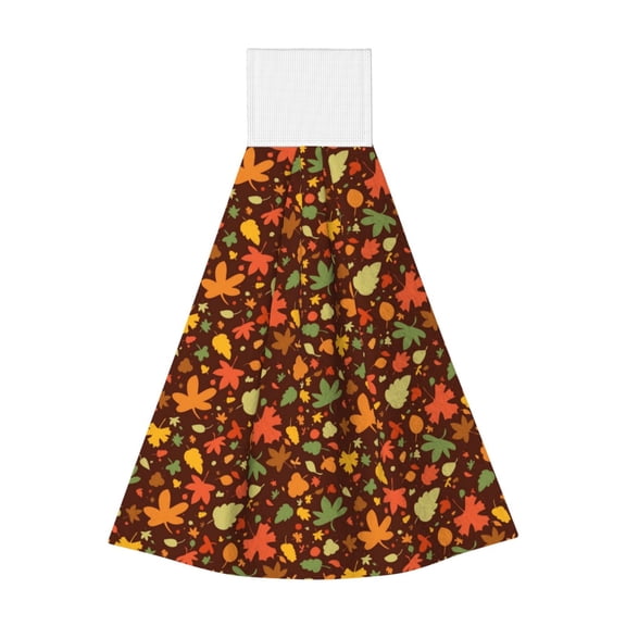 Kdxio Autumn Leaves Hand Towel with Loop Hanging Towel Absorbent Tie Towels for Kitchen Tea Bar Bathroom Decor