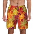 thumbnail image 1 of Kdxio Autumn Leaves Print Men'S Swim Trunks With Compression Liner 7 Inch Inseam Quick Dry Swim Shorts, 1 of 7