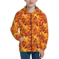 thumbnail image 1 of Kdxio Autumn Maple Leaf Pile Pattern Kids Boys Girls Zip Up Hoodie 3D Printed Hooded Sweatshirt Hoody Coat with Pocket 7-12 Y-Small, 1 of 6