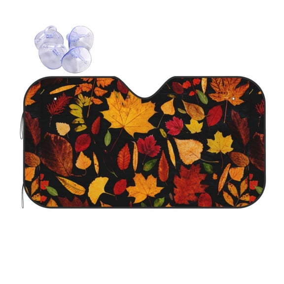 Kdxio Autumn Maple Leaves A Print Front Windshield Sun Shade,Folding Auto Sunshade for Car Truck SUV-Small