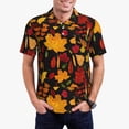 thumbnail image 1 of Kdxio Autumn Maple Leaves A Print Men's Short Sleeve Polo Shirt,Midweight Men's Shirt-Medium, 1 of 5