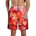 thumbnail image 1 of Kdxio Autumn Maple Leaves Pattern Mens Casual Shorts - Drawstring Summer Beach Sports Shorts for Men, 1 of 9