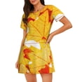 thumbnail image 1 of Kdxio Autumn Maple Leaves Pattern Womens Short Sleeve Sleepshirt Scoopneck Cute Nightdress Ruffle Comfy Nightgown, 1 of 6
