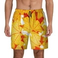 thumbnail image 1 of Kdxio Autumn Maple Leaves Print Men's Swim Trunks with Compression Liner 7 Inch Inseam Quick Dry Swim Shorts, 1 of 5