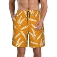 thumbnail image 1 of Kdxio Autumn Orange Wheat Pattern Mens Casual Shorts - Drawstring Summer Beach Sports Shorts for Men, 1 of 5
