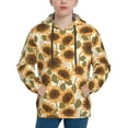 thumbnail image 1 of Kdxio Autumn Sunflowers Pattern Boys Athletic Unisex Boys Girls Hoodie with Pocket Sweatshirts-Medium, 1 of 6