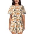 thumbnail image 1 of Kdxio Autumn With Hedgehog Print Pajamas Sets for Women Short-Sleeved Pjs with Lounge Shorts Two Piece Sleepwear S-4XL, 1 of 5