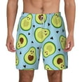 thumbnail image 1 of Kdxio Avocado And Hearts Print Men'S Swim Trunks With Compression Liner 7 Inch Inseam Quick Dry Swim Shorts, 1 of 7