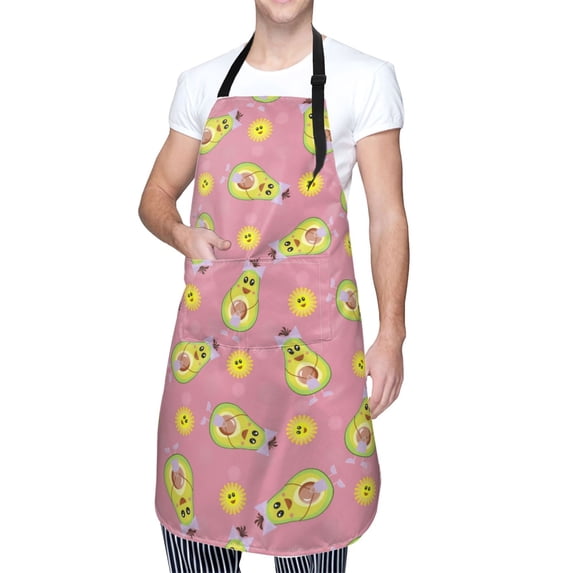Kdxio Avocado And Sun Apron with Pockets Adjustable Kitchen Aprons for Men Women Waterproof Aprons for Cooking,Drawing,Crafting, Baking Household Cleaning