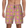 thumbnail image 1 of Kdxio Avocado And Sun Print Men's Swim Trunks with Compression Liner 7 Inch Inseam Quick Dry Swim Shorts, 1 of 5
