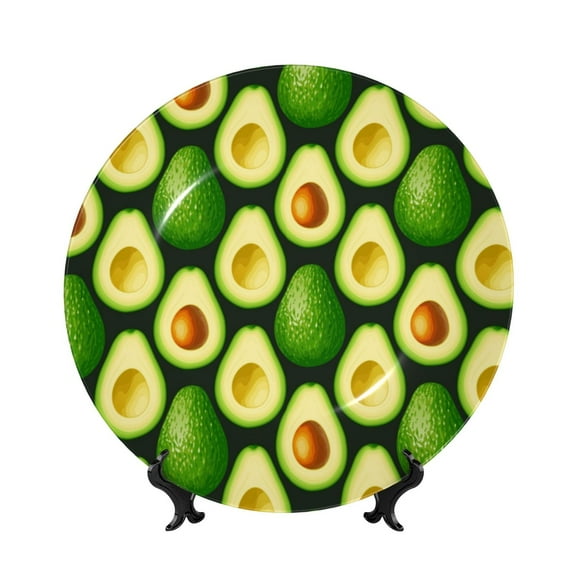 Kdxio Avocado Bone China Decorative Plate Ceramic Decorative Plate for Home Office Wall Stand Decorative Plates for Home Bedroom-8in