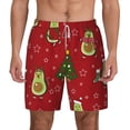 thumbnail image 1 of Kdxio Avocado Christmas Print Men'S Swim Trunks With Compression Liner 7 Inch Inseam Quick Dry Swim Shorts, 1 of 7