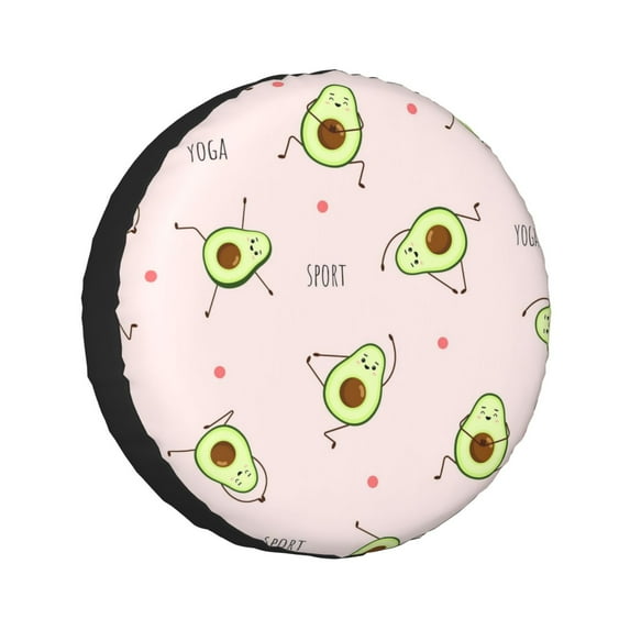 Kdxio Avocado Doing Sport Yoga for Tire Cover Wheel Protectors Tyre Covers Weatherproof Wheel Covers Universal Fit for Trailer Rv SUV Truck Camper Travel Trailers 16 inch