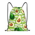 thumbnail image 1 of Kdxio Avocado Green Striped Print Drawstring Backpack Bag,Waterproof Draw String Back Sack, Gym Drawstring Bags Swim Bag For Unisex, 1 of 9