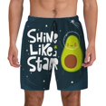 thumbnail image 1 of Kdxio Avocado In Space1 Print Men'S Swim Trunks With Compression Liner 7 Inch Inseam Quick Dry Swim Shorts, 1 of 7