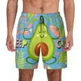 thumbnail image 1 of Kdxio Avocado Keep Calm Print Men'S Swim Trunks With Compression Liner 7 Inch Inseam Quick Dry Swim Shorts, 1 of 7