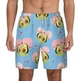 thumbnail image 1 of Kdxio Avocado Lovers Print Men'S Swim Trunks With Compression Liner 7 Inch Inseam Quick Dry Swim Shorts, 1 of 7