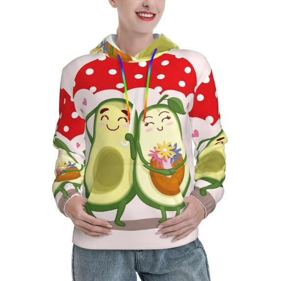 Kdxio Avocado Lovers Wearing Umbrella Print Womens Oversized Hoodies Sweatshirts Hooded Pullover Tops Sweaters Casual-Large
