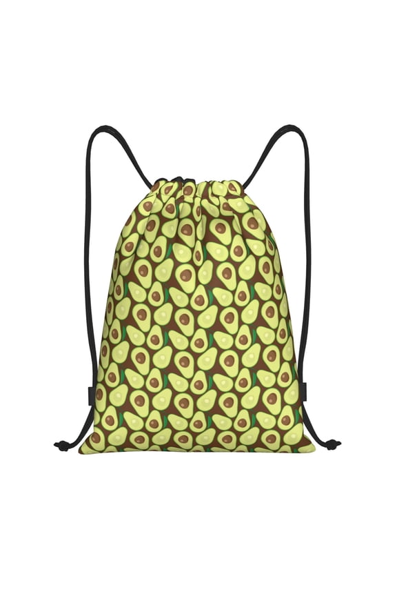 Avocado Print Drawstring Backpack Bag,Waterproof Draw String Back Sack, Gym Drawstring Bags Swim Bag For Unisex