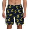thumbnail image 1 of Kdxio Avocado Print Men'S Swim Trunks With Compression Liner 7 Inch Inseam Quick Dry Swim Shorts, 1 of 7