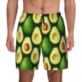 thumbnail image 1 of Kdxio Avocado Print Men's Swim Trunks with Compression Liner 7 Inch Inseam Quick Dry Swim Shorts, 1 of 5