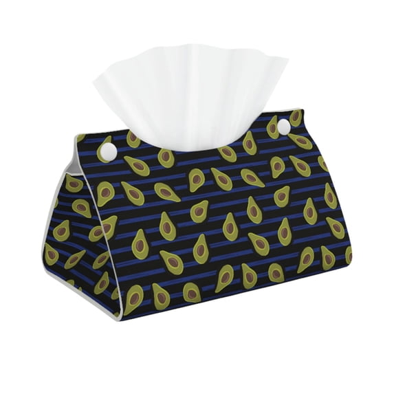 Kdxio Avocado Print Tissue Box Cover,Modern PU Leather Rectangular Tissue Box Holder for Bathroom Living Room Bedroom Office Desk Car Home