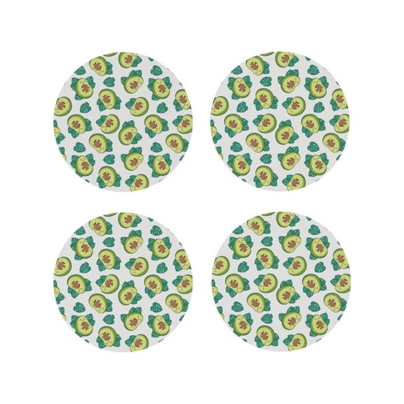 Kdxio Avocado Sleeping Funny Coasters,4 Pcs Leather Coasters,Housewarming Gifts,Protect Furniture from Water Marks Scratch and Damage