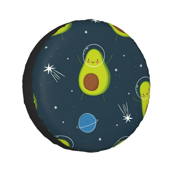 Kdxio Avocado in Space for Tire Cover Wheel Protectors Tyre Covers Weatherproof Wheel Covers Universal Fit for Trailer Rv SUV Truck Camper Travel Trailers 16 inch