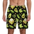 thumbnail image 1 of Kdxio Avocado Toast Print Men's Swim Trunks with Compression Liner 7 Inch Inseam Quick Dry Swim Shorts, 1 of 5