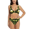 thumbnail image 1 of Kdxio Avocado Toast Print Women's 2 Piece High Waisted Wrap Spaghetti Strap Summer Swimsuit Bikini Set-XX-Large, 1 of 5