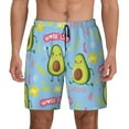 thumbnail image 1 of Kdxio Avocado Work Out Print Men'S Swim Trunks With Compression Liner 7 Inch Inseam Quick Dry Swim Shorts, 1 of 7