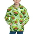 thumbnail image 1 of Kdxio Avocado color cute animals Pattern Boys Athletic Unisex Boys Girls Hoodie with Pocket Sweatshirts-Medium, 1 of 6