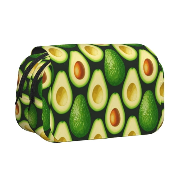 Kdxio Avocado for Double Compartment Pen Case Oxford Organizer with Zipper Pockets for Students Artists