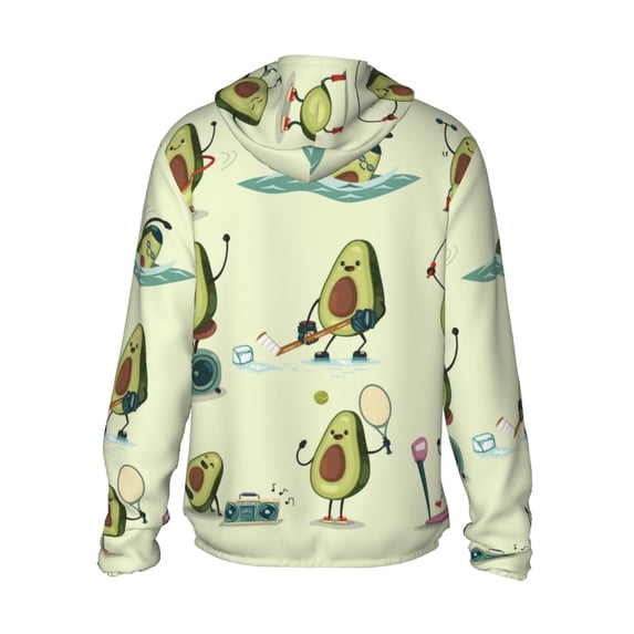 Kdxio Avocado for Exercise Print Women Men Sun Protection UPF 50+ Jackets Zip Up Long Sleeve Hoodie Hiking Lightweight with Pockets