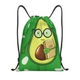 thumbnail image 1 of Kdxio Avocado with Glasses Print Drawstring Backpack Bag,Waterproof Draw String Back Sack, Gym Drawstring Bags Swim Bag For Unisex, 1 of 9