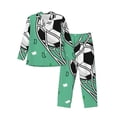 thumbnail image 1 of Kdxio BALL INSIDE THE NET GOAL Men’s Pajama Set Pajamas For Men 2 Piece PJ Set with Men Pajama Pants and Long Sleeve T-Shirt Lounge Set-Large, 1 of 7