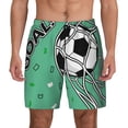 thumbnail image 1 of Kdxio BALL INSIDE THE NET GOAL Print Men's Swim Trunks with Compression Liner 7 Inch Inseam Quick Dry Swim Shorts, 1 of 5