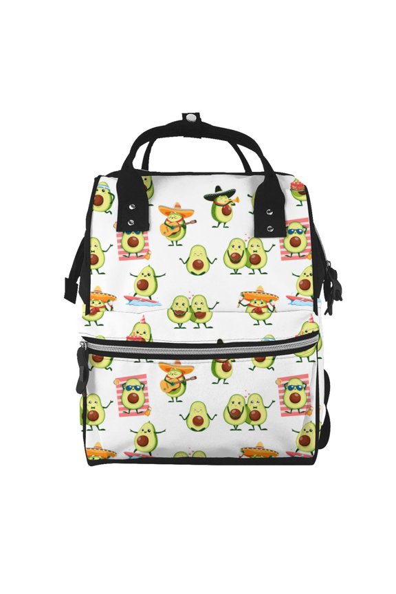 Baby Diaper Backpack,Multi-Function Travel Backpack Nappy Bags,Nursing Bag, Fashion Mummy,Roomy Waterproof for Baby Care(Kawaii Mexican Avocado)