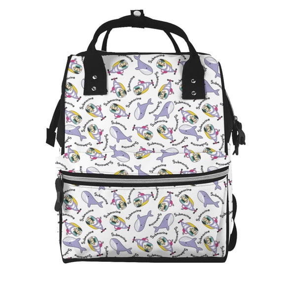 Kdxio Baby Diaper Backpack,Multi-Function Travel Backpack Nappy Bags,Nursing Bag, Fashion Mummy,Roomy Waterproof for Baby Care(Monkey Submarine Captain)
