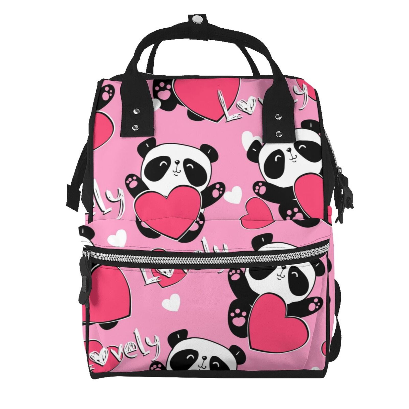 Kdxio Baby Diaper Backpack,Multi-Function Travel Backpack Nappy Bags,Nursing Bag, Fashion Mummy,Roomy Waterproof For Baby Care(Panda Heart Valentine Pink)