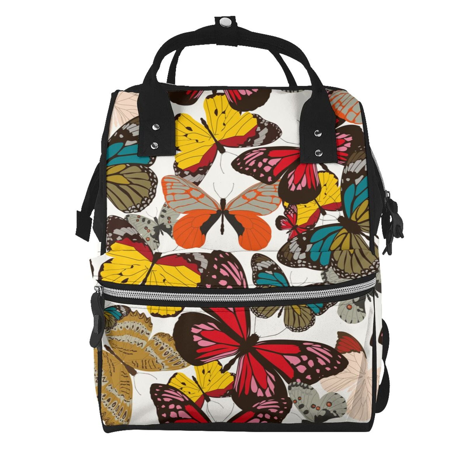 Kdxio Baby Diaper Backpack,Multi-Function Travel Backpack Nappy Bags,Nursing Bag, Fashion Mummy,Roomy Waterproof For Baby Care(Retro Floral Butterfly)