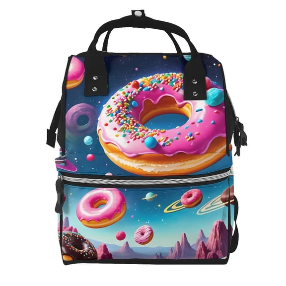 Kdxio Baby Diaper Backpack,Multi-Function Travel Backpack Nappy Bags,Nursing Bag, Fashion Mummy,Roomy Waterproof for Baby Care(Starry Sky Colorful Donut)