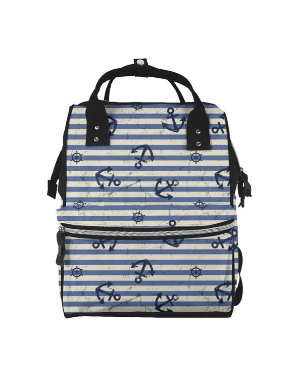 Baby Diaper Backpack,Multi-Function Travel Backpack Nappy Bags,Nursing Bag, Fashion Mummy,Roomy Waterproof for Baby Care(Anchors And Steering Wheel)