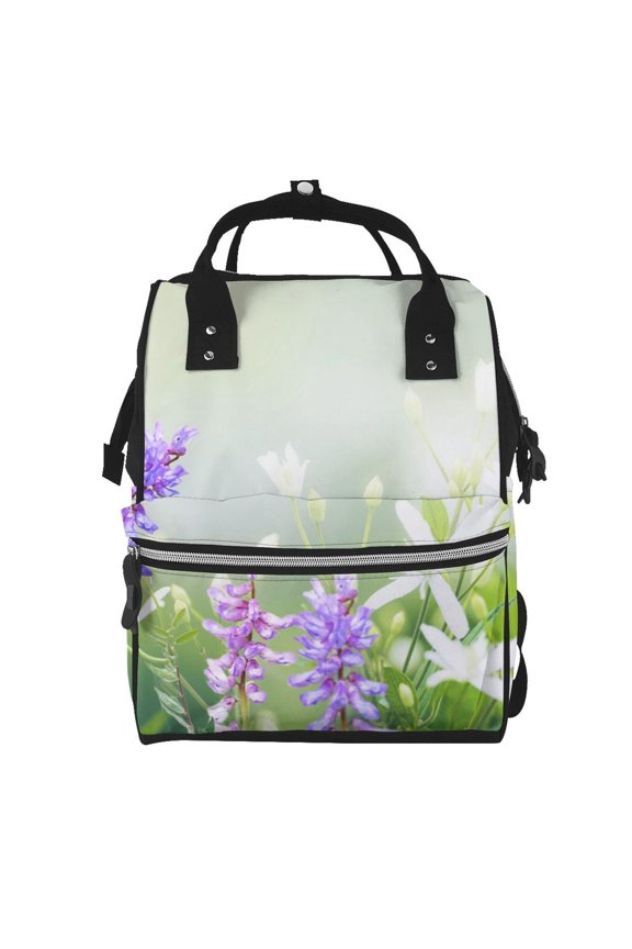 Baby Diaper Backpack,Multi-Function Travel Backpack Nappy Bags,Nursing Bag, Fashion Mummy,Roomy Waterproof for Baby Care(Purple Butterfly On Wild)