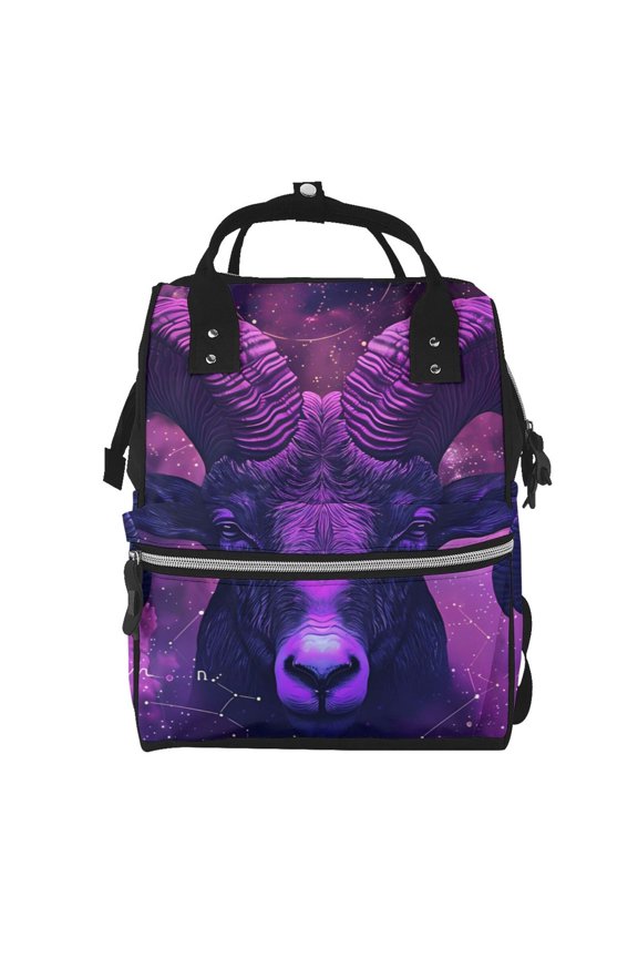 Baby Diaper Backpack,Multi-Function Travel Backpack Nappy Bags,Nursing Bag, Fashion Mummy,Roomy Waterproof for Baby Care(Purple Starry Sky Antelope)