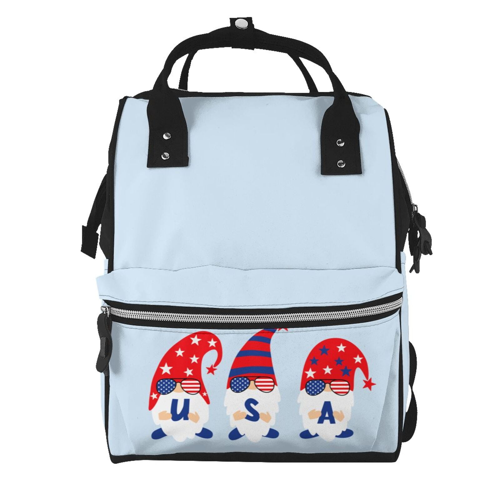 Kdxio Baby Diaper Backpack,Multi-Function Travel Backpack Nappy Bags,Nursing Bag, Fashion Mummy,Roomy Waterproof For Baby Care(4th Of July Gnomes)