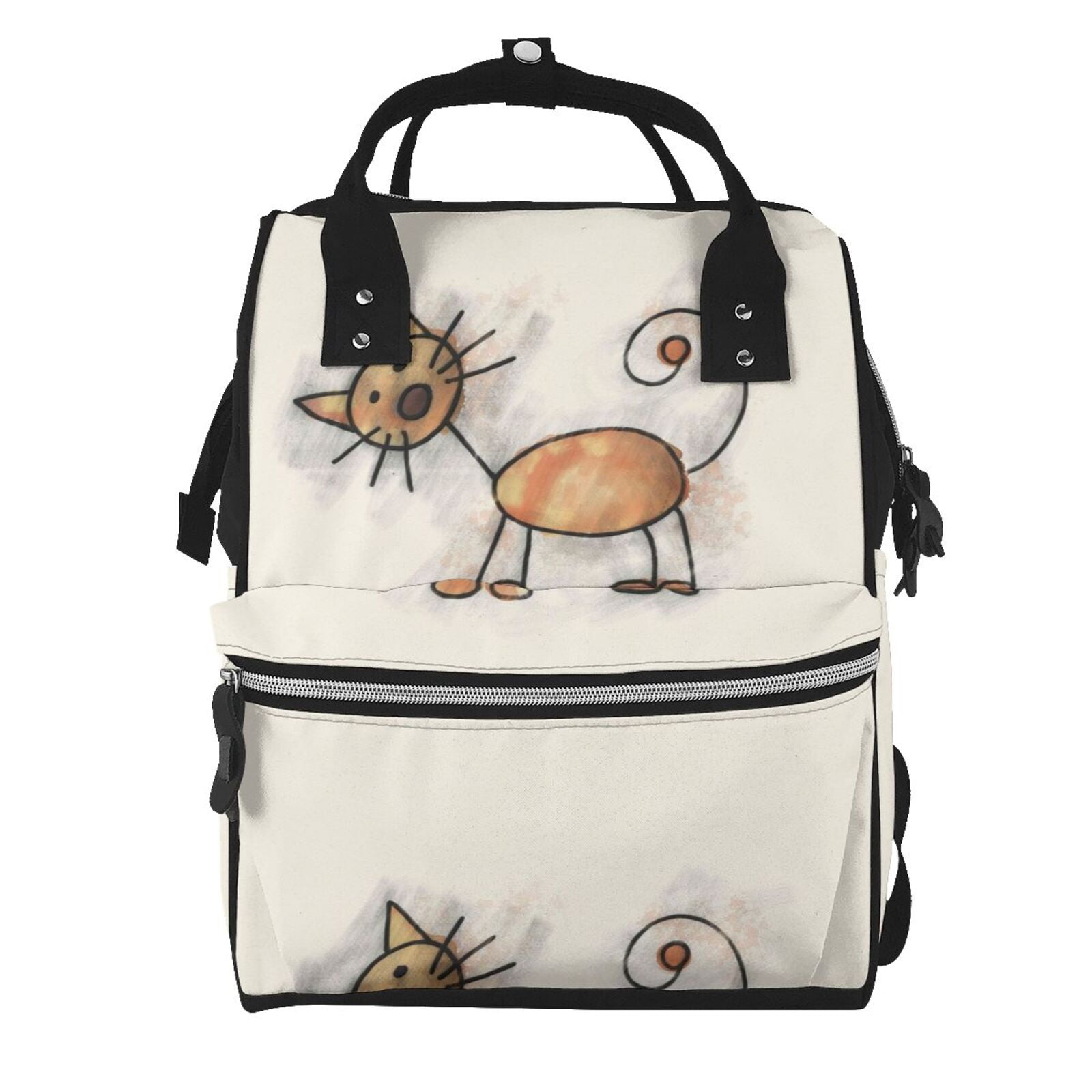 Kdxio Baby Diaper Backpack,Multi-Function Travel Backpack Nappy Bags,Nursing Bag, Fashion Mummy,Roomy Waterproof For Baby Care(Brown Cat Cartoon)